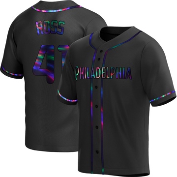 Joe Ross Men's Replica Philadelphia Phillies Black Holographic Alternate Jersey
