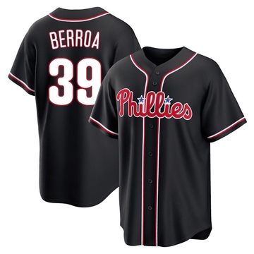 Steward Berroa Youth Replica Philadelphia Phillies Black Fashion Out Jersey