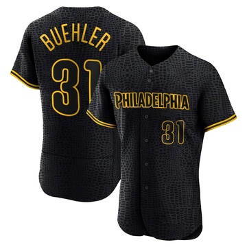 Walker Buehler Men's Authentic Philadelphia Phillies Black Snake Skin City Jersey