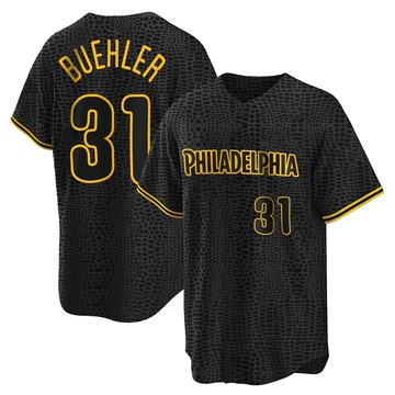 Walker Buehler Men's Replica Philadelphia Phillies Black Snake Skin City Jersey