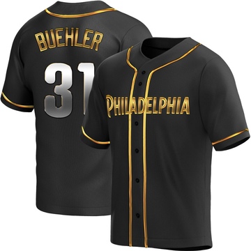 Walker Buehler Youth Replica Philadelphia Phillies Black Golden Alternate Jersey