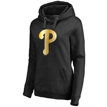 Women's Philadelphia Phillies Gold Collection Pullover Hoodie - Black